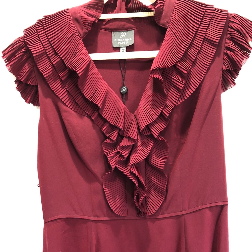 Adrianna Papell Fit and Flare Burgandy Dress